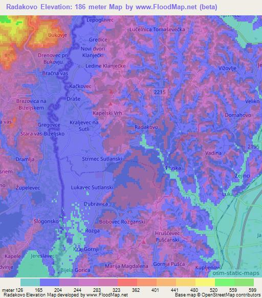 Radakovo,Croatia Elevation Map