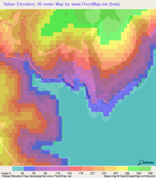 Rabac,Croatia Elevation Map