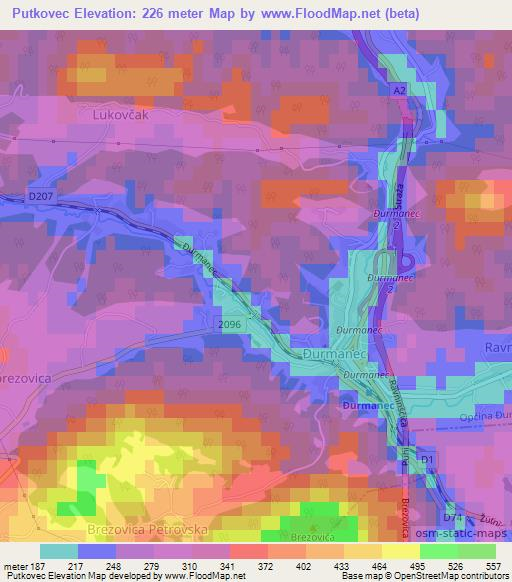 Putkovec,Croatia Elevation Map