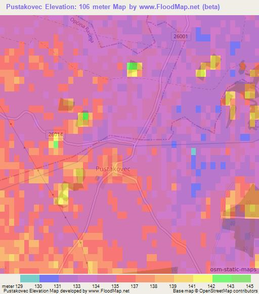 Pustakovec,Croatia Elevation Map