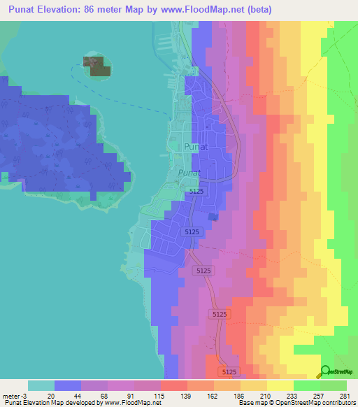 Punat,Croatia Elevation Map