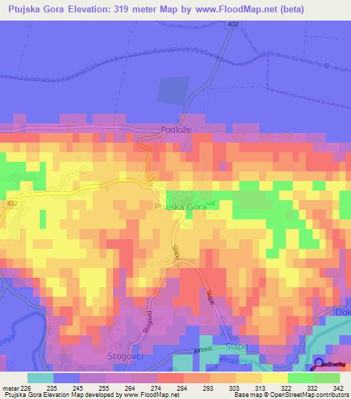 Ptujska Gora,Slovenia Elevation Map