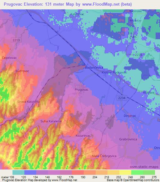 Prugovac,Croatia Elevation Map