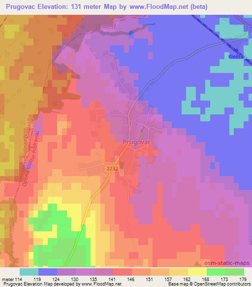 Prugovac,Croatia Elevation Map