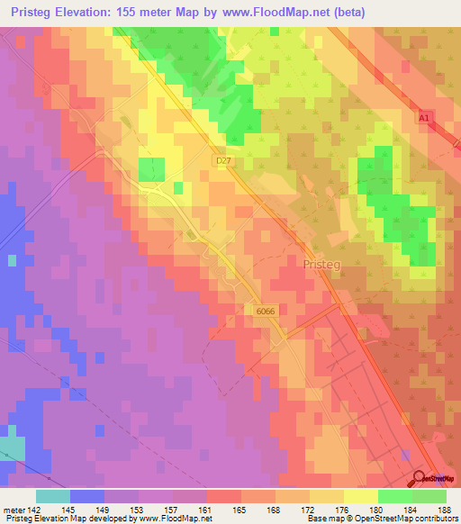 Pristeg,Croatia Elevation Map