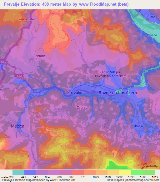 Prevalje,Slovenia Elevation Map