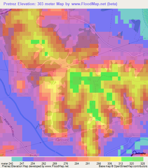 Pretrez,Slovenia Elevation Map