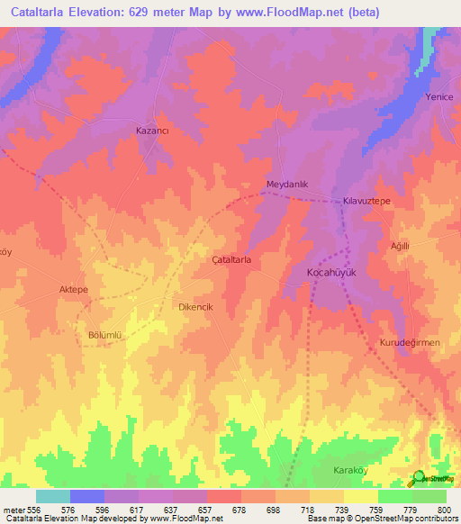 Cataltarla,Turkey Elevation Map