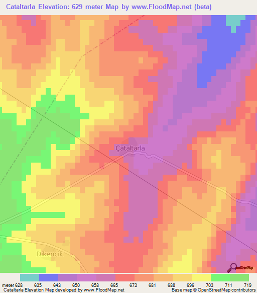 Cataltarla,Turkey Elevation Map