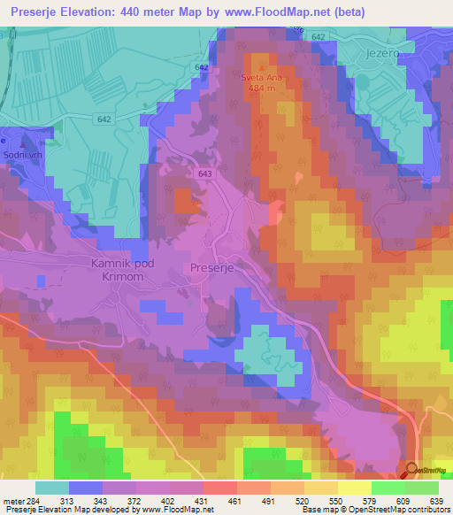 Preserje,Slovenia Elevation Map