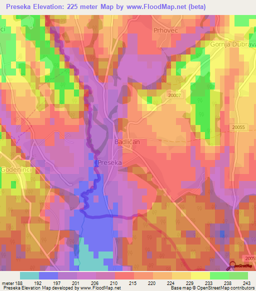 Preseka,Slovenia Elevation Map