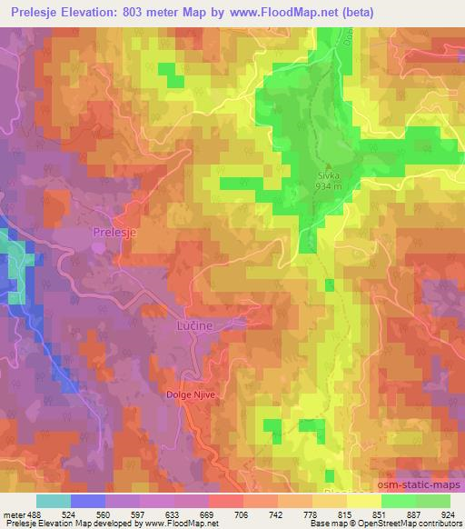 Prelesje,Slovenia Elevation Map