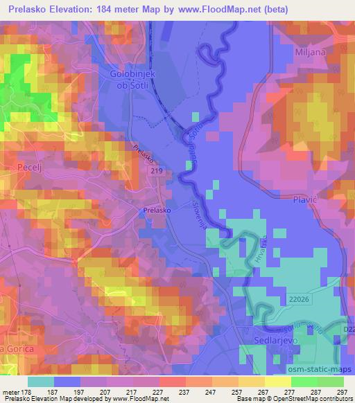 Prelasko,Slovenia Elevation Map