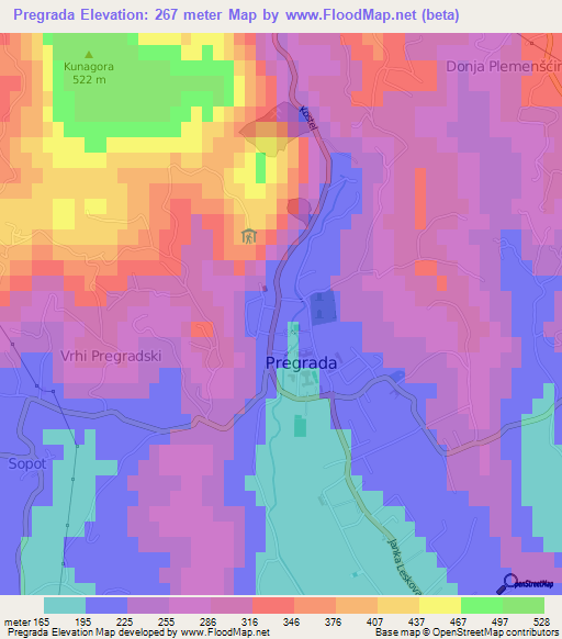 Pregrada,Croatia Elevation Map