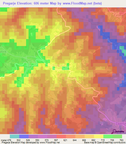 Pregarje,Slovenia Elevation Map