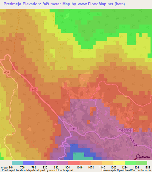 Predmeja,Slovenia Elevation Map