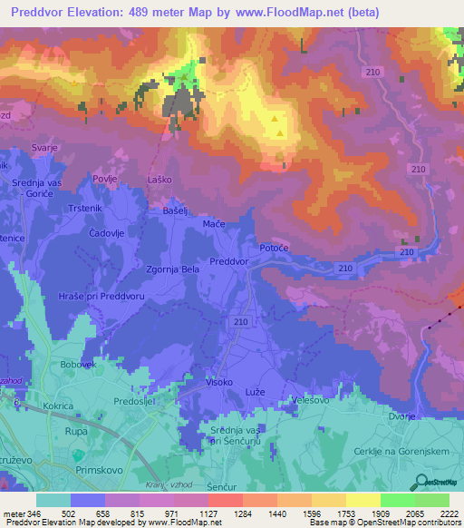 Preddvor,Slovenia Elevation Map