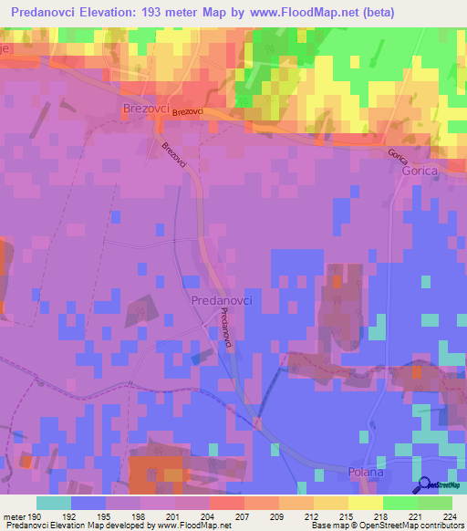 Predanovci,Slovenia Elevation Map