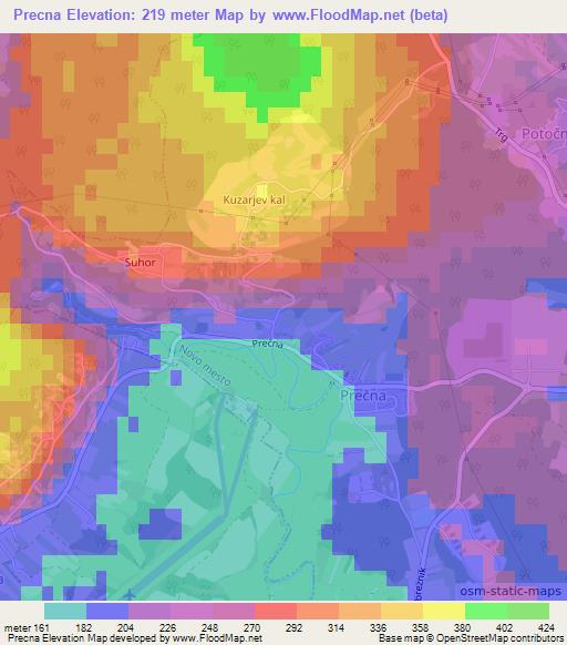 Precna,Slovenia Elevation Map