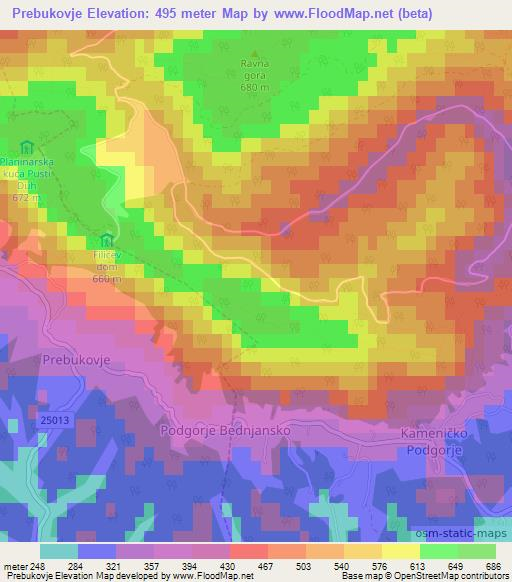 Prebukovje,Croatia Elevation Map