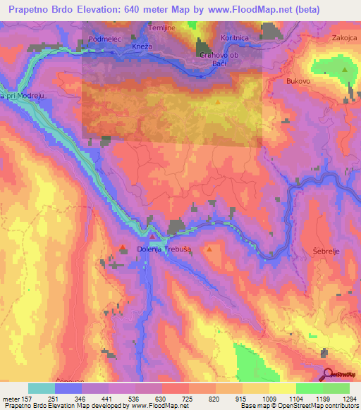 Prapetno Brdo,Slovenia Elevation Map