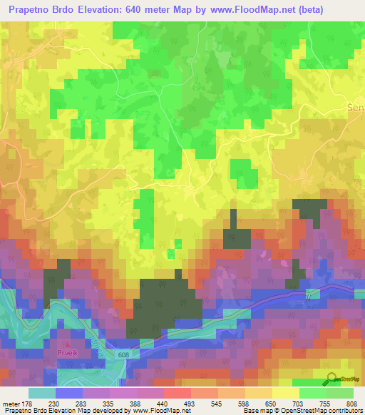 Prapetno Brdo,Slovenia Elevation Map