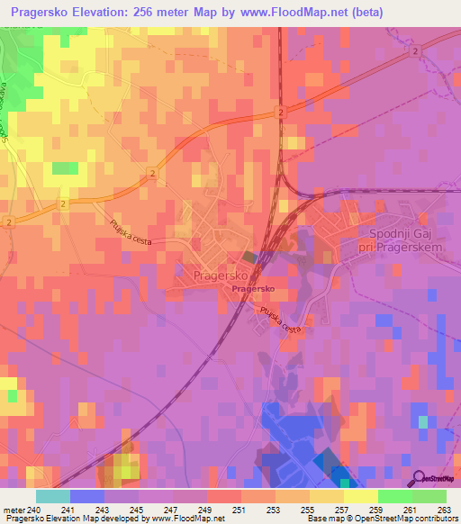 Pragersko,Slovenia Elevation Map