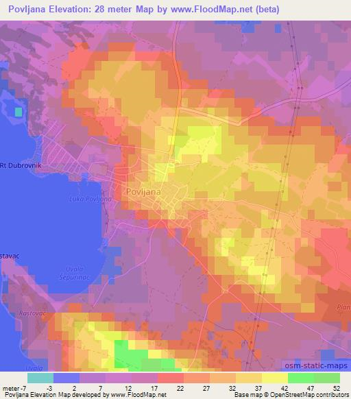 Povljana,Croatia Elevation Map