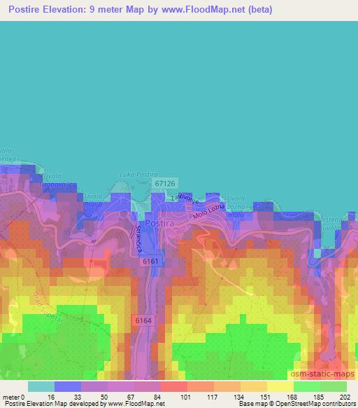 Postire,Croatia Elevation Map