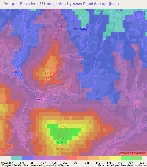 Pongrac,Slovenia Elevation Map