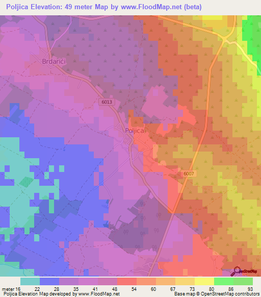 Poljica,Croatia Elevation Map