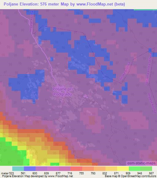 Poljane,Slovenia Elevation Map