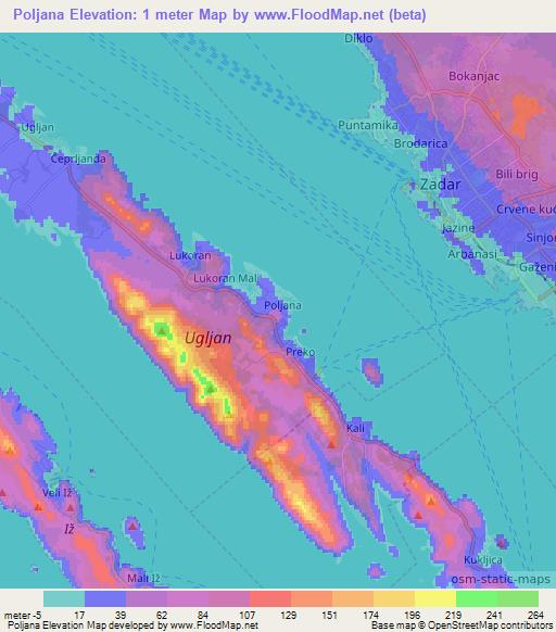 Poljana,Croatia Elevation Map