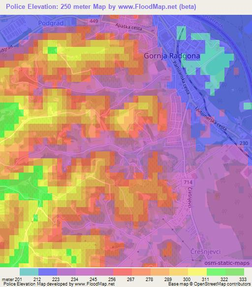 Police,Slovenia Elevation Map