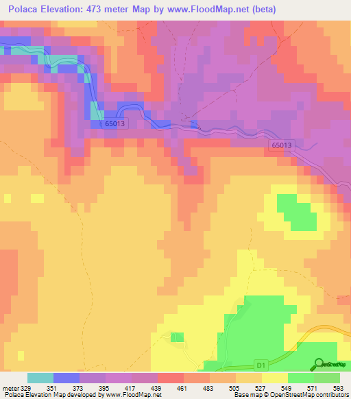 Polaca,Croatia Elevation Map