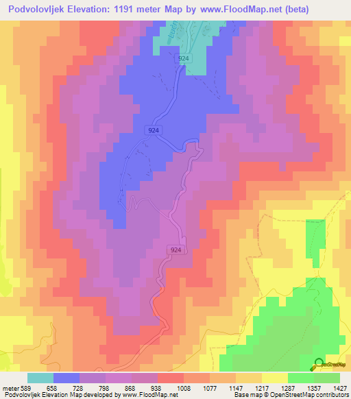 Podvolovljek,Slovenia Elevation Map