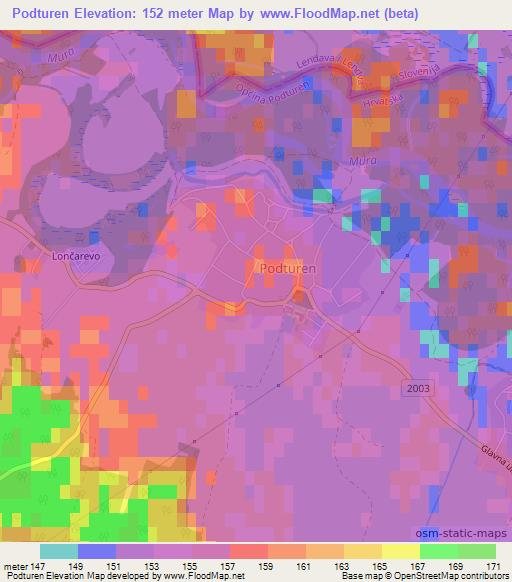 Podturen,Croatia Elevation Map