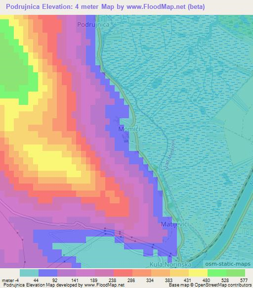 Podrujnica,Croatia Elevation Map