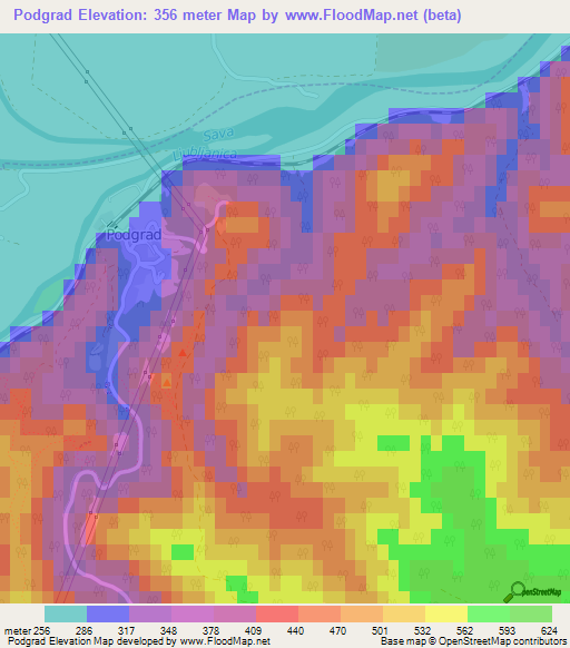 Podgrad,Slovenia Elevation Map