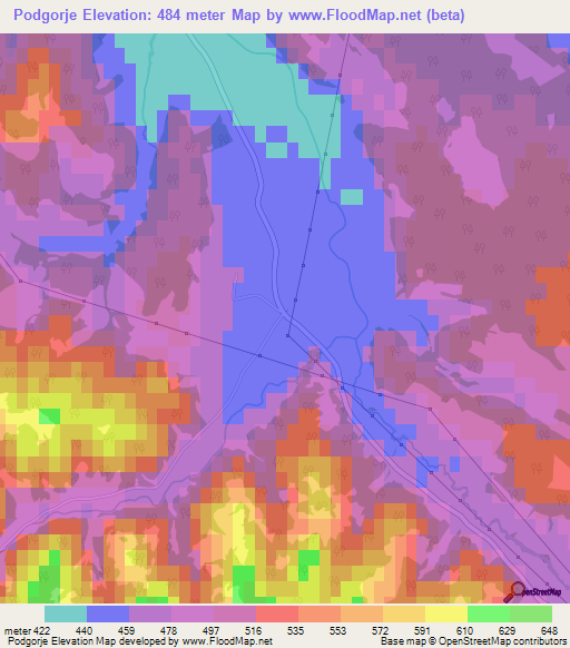 Podgorje,Slovenia Elevation Map