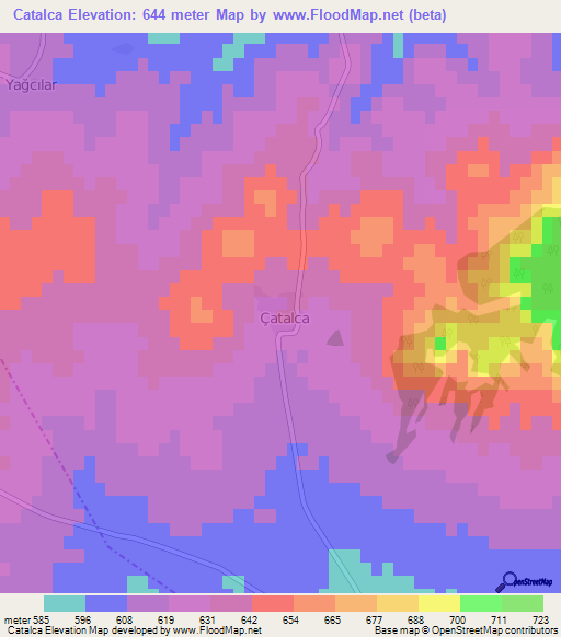 Catalca,Turkey Elevation Map