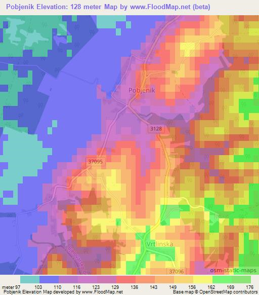 Pobjenik,Croatia Elevation Map