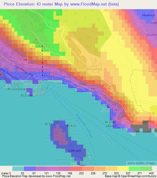 Ploce,Croatia Elevation Map