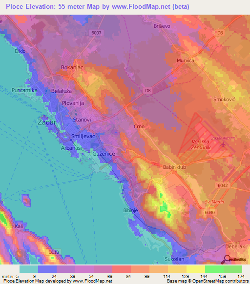 Ploce,Croatia Elevation Map