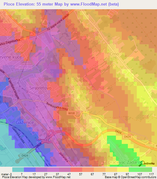 Ploce,Croatia Elevation Map