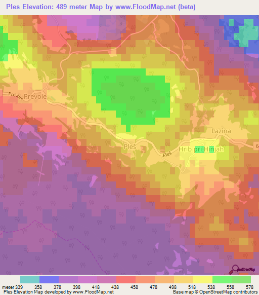 Ples,Slovenia Elevation Map