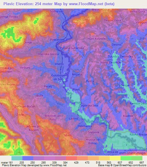 Plavic,Croatia Elevation Map