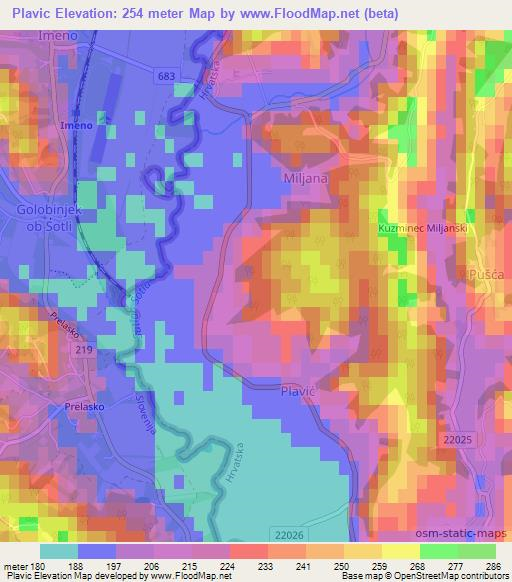 Plavic,Croatia Elevation Map