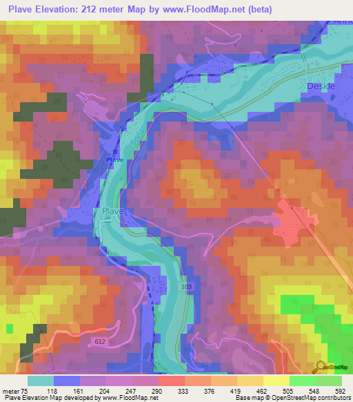 Plave,Slovenia Elevation Map