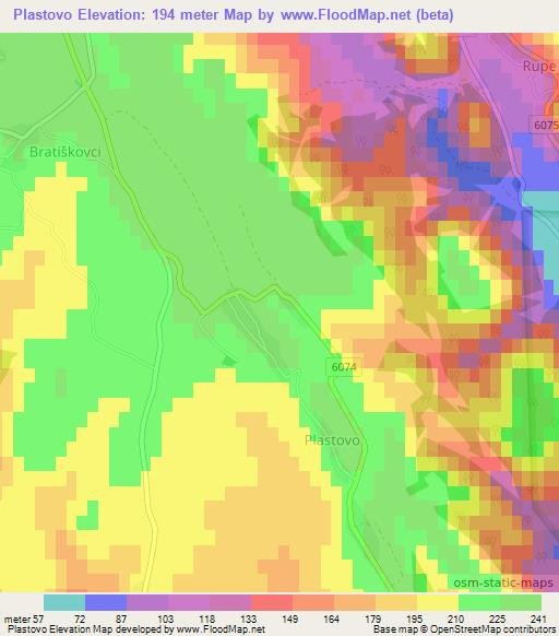 Plastovo,Croatia Elevation Map